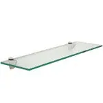 Brushed Steel 8&#034; X 30&#034; Peacock Floating Glass Shelves - 2 Brackets Included