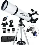 Telescope for Adults & Beginner Astronomers - 80mm Aperture 600mm Fully Multi-Coated High Transmission Coatings with AZ Mount Tripod Phone Adapter, Carrying Bag, Wireless Control.