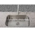 Serene Valley Sink Protector Grid 26-1/16&#034; x 14-1/16&#034;, Centered Drain with Corne