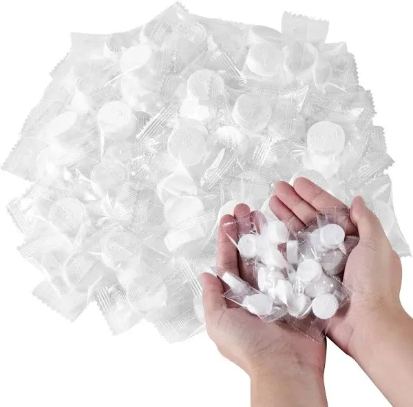 200 Pieces Compressed Towels Portable Disposable Mini Compressed Coin Tissue Toilet Paper Tablets for Travel, Camping, Hiking, Sport, Beauty Salon, Home Hand Wipes