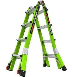 Little Giant Ladder Systems Dark Horse 2.0, M17, 17ft, Multi-Position Ladder, Fiberglass, Type 1A & Work Platform, Ladder Accessory, Aluminum, 375 lbs Weight Rating