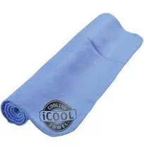 Cooling towel iCool NIP blue latex-free UPF 50+ 26&#034; x 17&#034; Factory Seal Blue