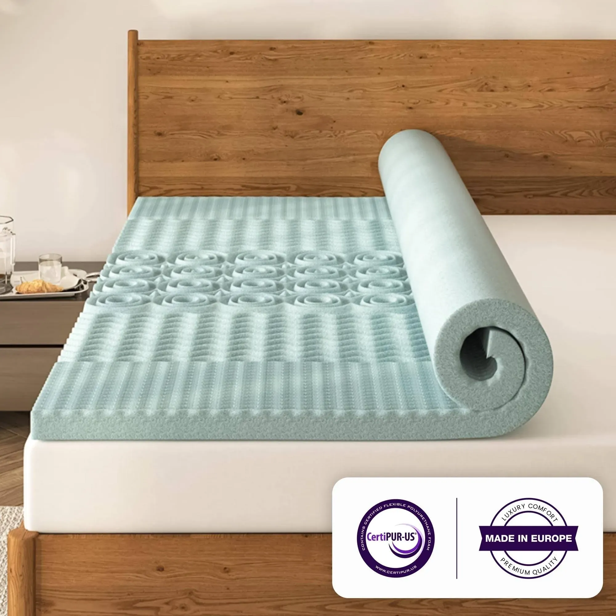 NapQueen Mattress Topper 4&#034; Gel Memory Foam+Cooling+E<wbr/>gg Crate+Ultra Plush (Full)