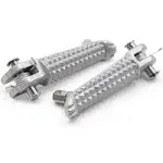 1 Pair 7mm Aluminium Alloy Motorcycle Footrest Footpeg Bike Cycling Silver Tone