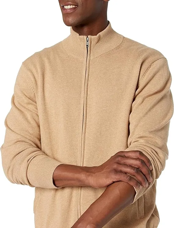 Amazon Essentials Men's Full-Zip Cotton Sweater