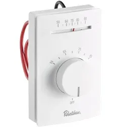 Robertshaw 802 50°F to 90°F 120-277V Heat Only DPST Line Voltage Thermostat