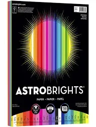 Astrobrights Color Paper, 8.5” X 11”, 24 Lb/89 Gsm,&#034;Spectrum&#034; 25-Color Assortmen