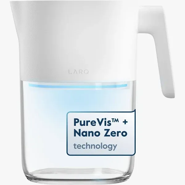 LARQ Pitcher PureVis 1.9L/ 8-Cup Self-Cleaning UV Water Filter Pitcher for Tap and Drinking Water