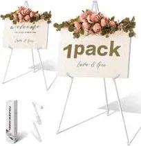 63&#034; White Easel Stand for Wedding Sign Poster Display Easel 1Pack White Easel