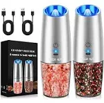 Stainless Steel Automatic Grinder Set with USB Rechargeable Convenience - 2 Pack