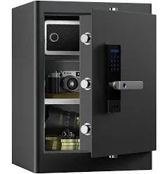 RPNB Deluxe Home Safe and Lock Box,Smart Touch Screen Biometric Fingerprint Security Safe Box with Voice Prompt,One-touch Unlock,Interior Box,Dual Warning,Suitable for Home Office Hotel,2.8 Cubic Feet