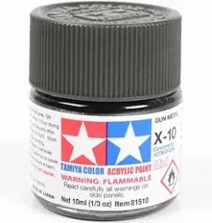 Tamiya acrylic paint X10 Gun metal. 10ml Mini.