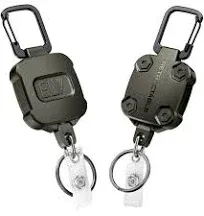 2 Pack  Self Retractable ID Badge Holder Key Reel, Heavy Duty, 32 Inches Cord, C