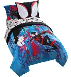 Marvel Spiderman Across The Spider-Verse Glitch 7 Piece Queen Size Bed Set -