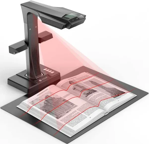 CZUR ET24 Pro Professional Book Scanner, 24MP Document Camera, 3rd Gen Auto-Flatten & Deskew Tech, A3 Document Scanner, 180+ Languages OCR, Support HDMI, for Windows/MacOS/Linux