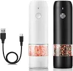 KTKUDY Rechargeable Electric Pepper or Salt Grinder One-Handed Battery Modern Style