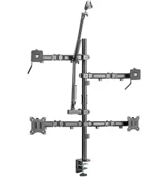 Mount-It! All in One Live Streaming Equipment | 5 Arm Streaming Desk Mount That Holds Dual Monitors, Cameras and Ring Light with Mic | YouTube Setup for Recording and Facebook Live Equipment