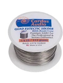 Cardas Soldering Wire Quad Eutectic Silver Solder with rosin flux 1/4 lbs (113g) roll