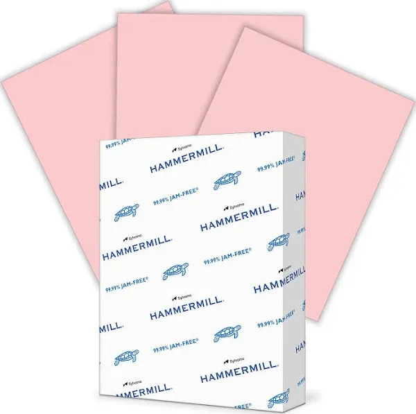 Hammermill Multipurpose Color Paper, 8-1/2&#034; x 11&#034;, Pink, 1/RM (HAM104463)