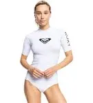 Roxy Women's Whole Hearted Short Sleeve Rashguard, Large, Bright White