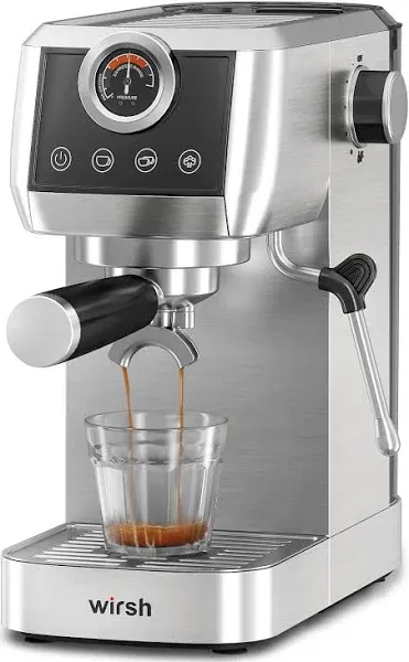 Wirsh Espresso Machine, 20Bar Plastic Free Espresso Maker with Stainless Steel Tamper,steamer,expresso Coffee Machine for Espresso,latte,cappuccino,to