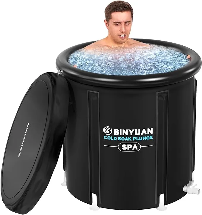 BINYUAN XL Ice Bath Tub for Athletes With Cover 99 Gal Cold Plunge Tub for Recovery, Multiple Layered Portable Ice Bath Plunge Pool Suitable for Gardens, Gyms and Other Cold Water Therapy Training