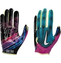 Nike Vapor Jet 7.0 Football Gloves Combine - Black/Black/Blue - 1 Pair