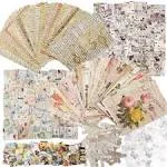 300PCS Vintage Scrapbooking Supplies Scrapbook Paper Journaling Kit Aesthetic Decorative Craft DIY Stickers Kits for Bullet Journaling