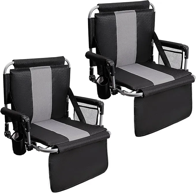 ALPHA CAMP Stadium Seat Chair for Bleachers with Back & Arm Rest