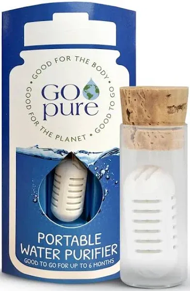 PURIBLOC GOpure Water Purifier, Portable Water Filter, Pod Water Filter System, Ideal for Camping, Backpacking, Running Water Bottle, and More