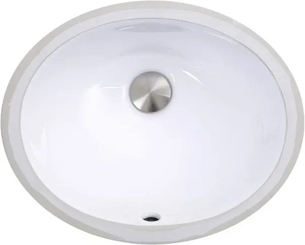 Nantucket Sinks Great Point 15&quot; x 12.125&quot; Oval Undermount Ceramic - Vitreous China Bathroom Sink, Biscuit, UM-13x10-B