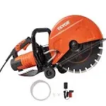 VEVOR Electric Concrete Saw, 14 In Circular Saw Cutter With 5 In Cutting Depth, Wet/Dry Disk Saw Cutter Includes Water Line, Pump And Blade