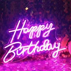 DAKABUKA LED Happy Birthday Neon Sign