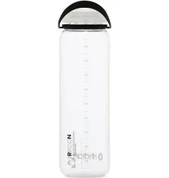 Hydrapak Recon - 50% Recycled Plastic Water Bottle, Eco Friendly & BPA Free, Smooth Flow Twist Cap, Easy Carry (32 Oz, Clear/Black & White)