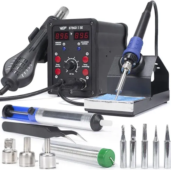 WEP 8786D-I SE Hot Air Soldering Iron Station Kit 2-IN-1 for Rework