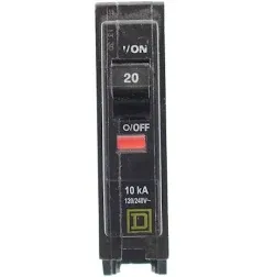 Square D QOB120 Bolt-On Mount Standard Miniature Circuit Breaker With Visi-Trip Indicator 1-Pole 20 Amp 120/240 Volt AC QO