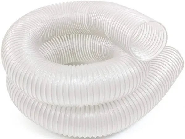 4 inch Diameter by 10 Foot Long PVC Dust / Debris Collection Hose Made in The USA with 2 Each 4 inch Turnkey Stainless Steel Hose Clamps