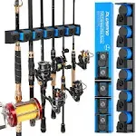 PLUSINNO V6 Vertical Fishing Rod Holder, Fishing Rod Holders for Garage, Wall Mounted Fishing Rod Rack, Exclusive Upgrade Fishing Pole Holders, Support Extra Large & Heavy Fishing Rod Combos