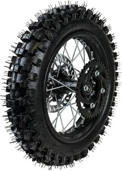 14" Rear Wheel Rim Tire Assembly for Dirt Pit Bike Trail 90/100-14