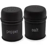 AuldHome Salt and Pepper Shaker Set (Black); Contemporary Modern Farmhouse Re...