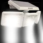 Nitelighter White Solar Powered Motion Activated Outdoor LED Area Spotlight with Daylight Sensor and 3 Adjustable Lamps