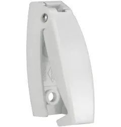 White RV Rounded Baggage Door Catch Compartment Hardware Clips 1 Pk