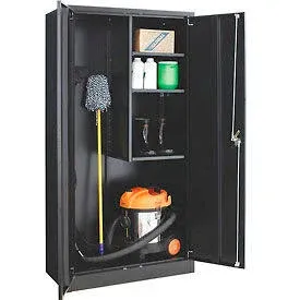 Global Industrial - 269902BK - Janitorial Cabinet Easy Assembly, 36&quot;W x 18&quot;D x 72&quot;H, Black