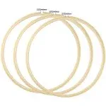 Caydo 3 Pack 12 Inch Wood Embroidery Hoop Circle Cross Stitch Hoop Ring for Art Craft Handy Sewing