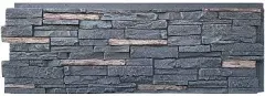 NextStone Polyurethane Faux Stone Siding Panel - Slatestone Large Midnight Ash, Black