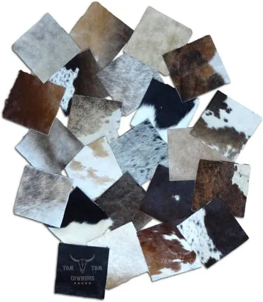 Cowhides Nice Variety 15 Pieces Hair on Cow Hide Scrap Leather Hide Remnant (...