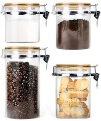 Glass Storage Jars with Airtight Locking Clamp Lids