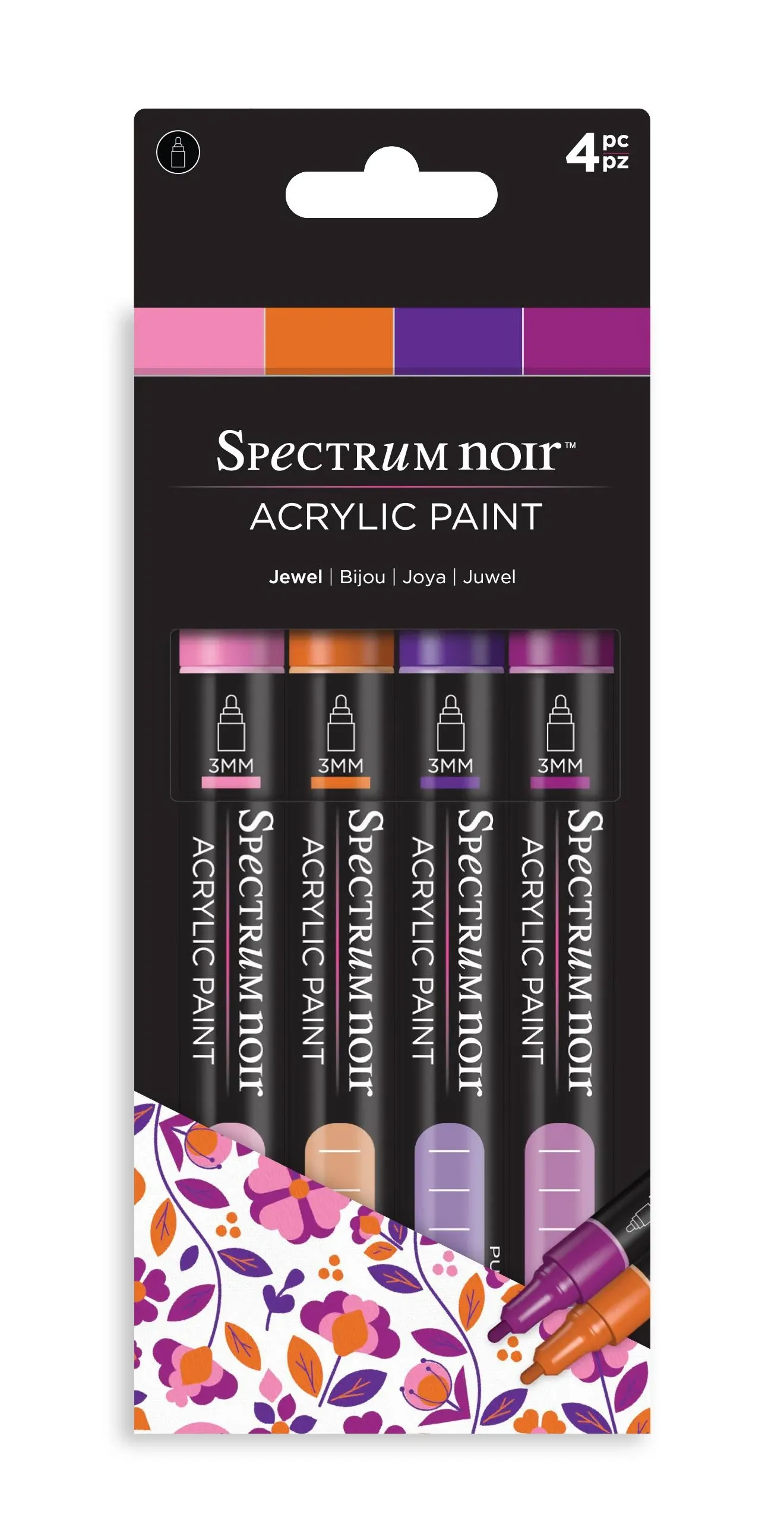 Spectrum Noir Acrylic Paint Marker Pen Set Jewel | Set of 4