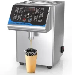 Fructose Dispenser Commercail 7.5L/2 Gallon Syrup Dispenser Stainless Steel Fructose Quantitative Machine Bubble Tea Equipment Fructose Outlet 16 Groups 110V