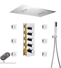 Mondawe Luxury 4-Way Thermostatic Shower System with LED and Music Player